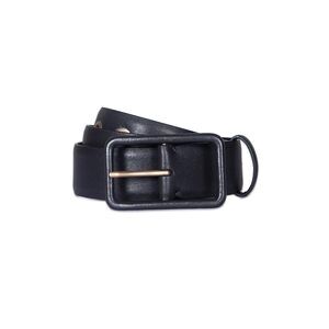 6396 Women's 1.5 Inch Leather Belt, Adjustable With A Wrapped Buckle, Black